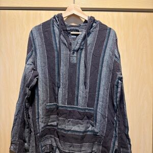 Valor Collective Striped Hooded Henley Style Pullover